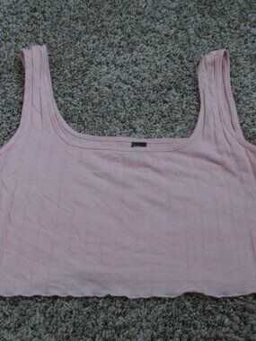 Shein Crop Top Pullover Belly‎ Tank Top Shirt Womens Medium Pink Sleeveless